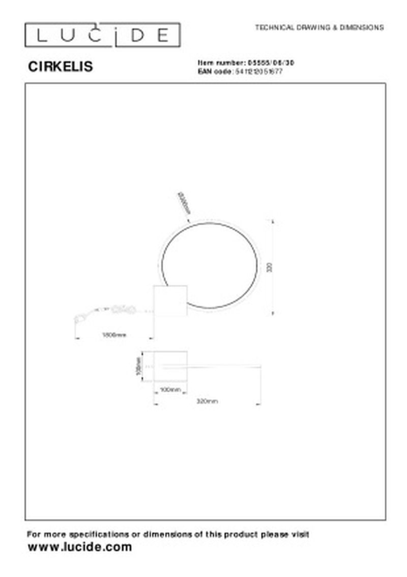 Lucide CIRKELIS - Stolná lampa - LED Dim. - 1x6W 3000K - Čierna